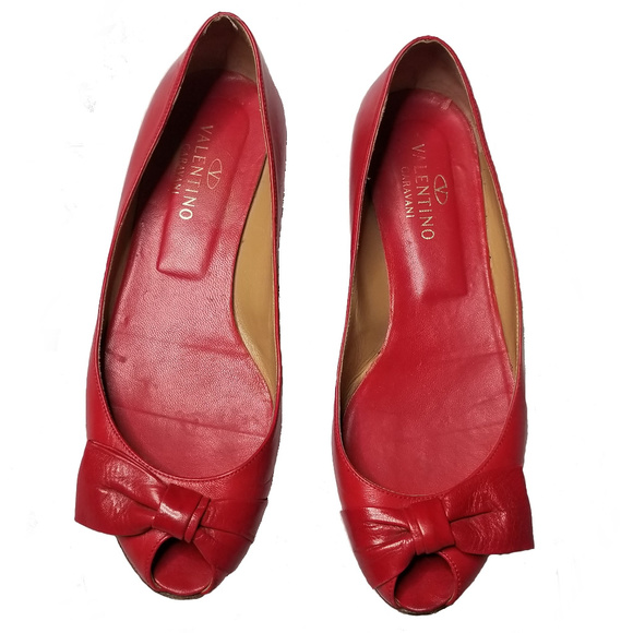 Valentino Garavani Shoes - VALENTINO GARAVANI red bow flats